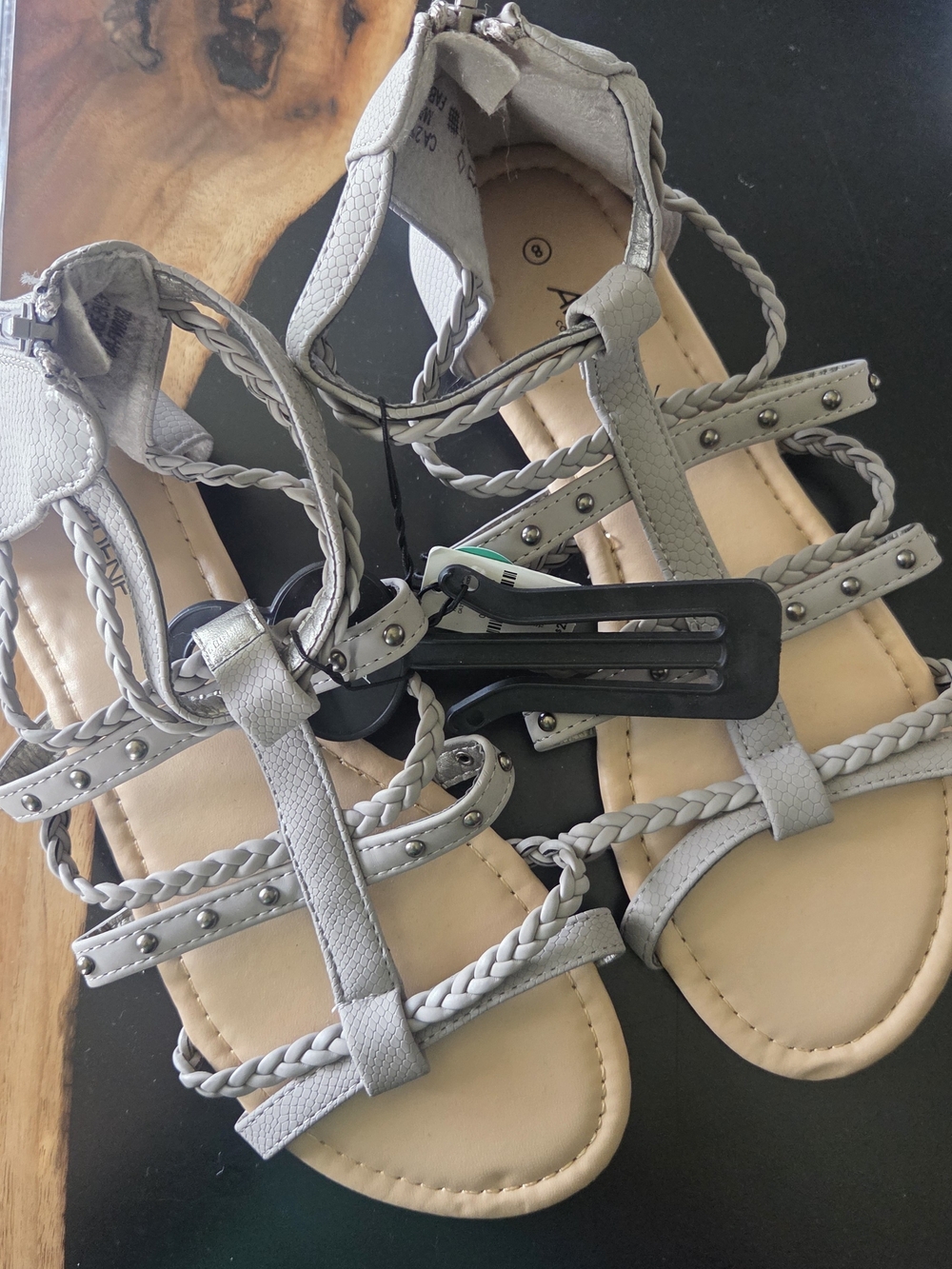 Ardene Light Gray Braided Strappy Sandals
